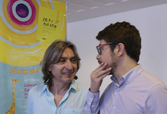 Ilustrador Maurizio Manzo e autor Denis Leandro falam sobre o livro Zola e Ana Raio (Foto | Thiago Bonna)