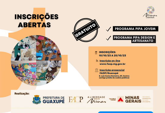 FAOP/Guaxupé: Inscrições para cursos gratuitos começam nesta terça (10/10)